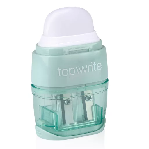 Topwrite hegyező kétlyukú tartályos radírral - zöld