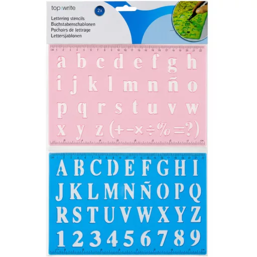 Topwrite betű sablon 2db - Kék/rózsaszín