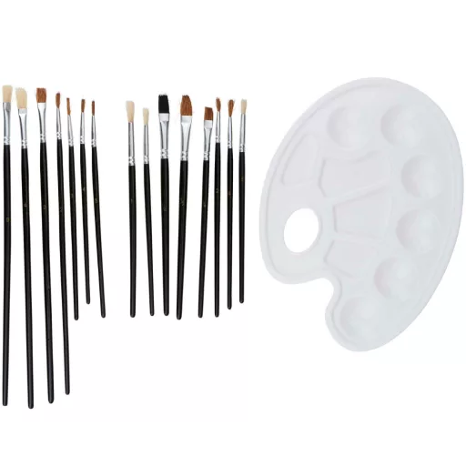 Artico festő ecset szett 15db + paletta