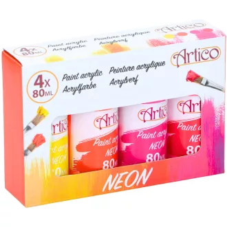 Artico akrilfesték 4x80ml neon - Meleg árnyalatok
