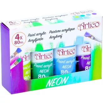 Artico akrilfesték 4x80ml neon - Hideg árnyalatok