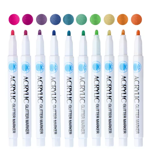 Craft akril festő toll 10 db glitter