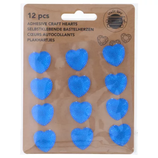 Craft csillámporos szívek 12db
