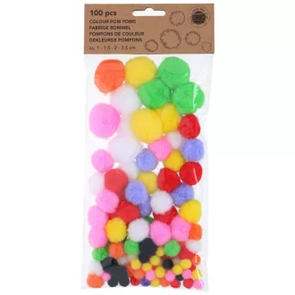 Craft pom-pom 100db 4 féle méret