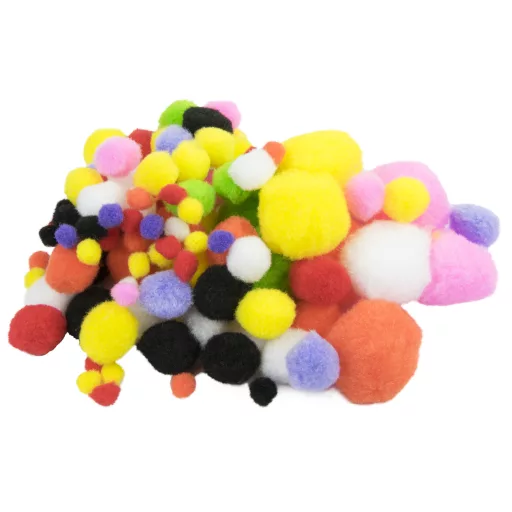 Craft pom-pom 100db 4 féle méret