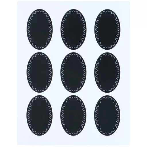 Craft öntapadós címke fekete - Ovális