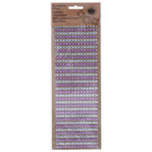Craft öntapadósmatrica szett strassz, gyöngy - ezüst/ lila