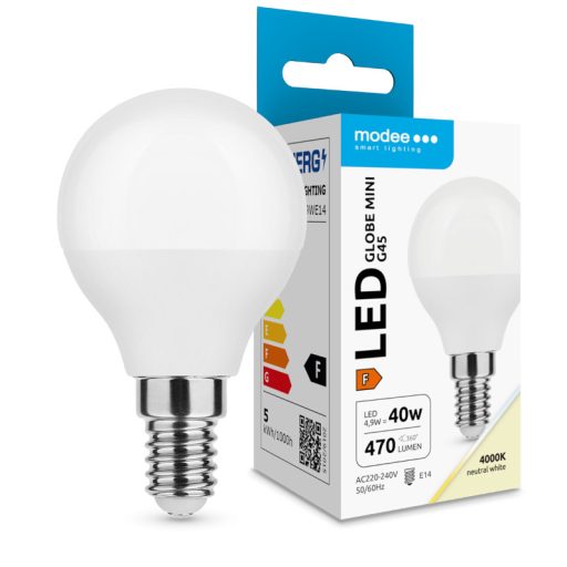 Modee LED fényforrás Globe Mini G45 4,9W E14 200° 4000K (470 lumen) ERP
