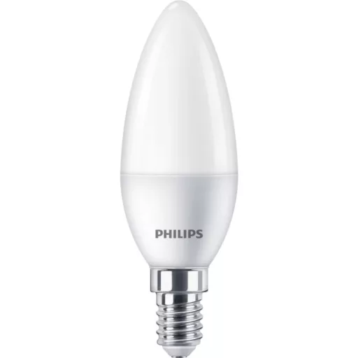 Philips LED fényforrás E14 40W gyertya, matt, hideg