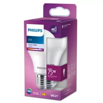 Philips LED fényforrás E27 75W gömb, matt, hideg