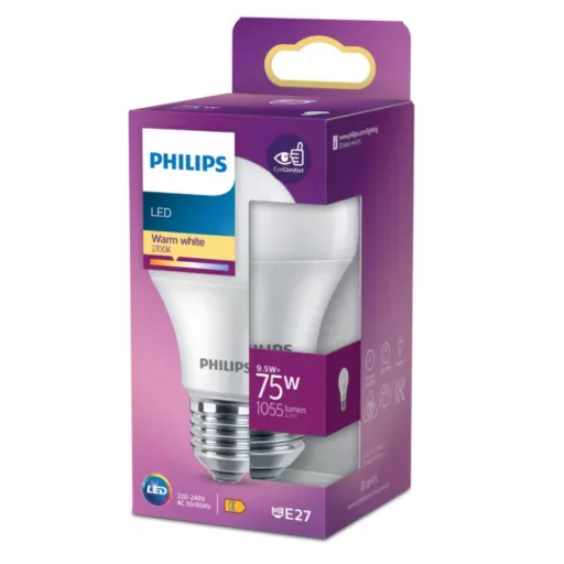 Philips LED fényforrás E27 75W gömb, matt, meleg