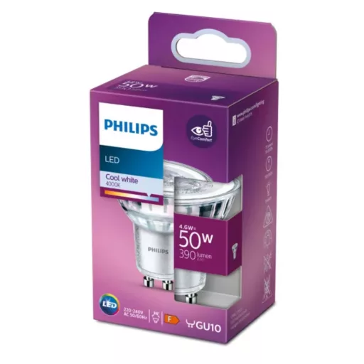 Philips LED fényforrás GU10/50W matt, hideg