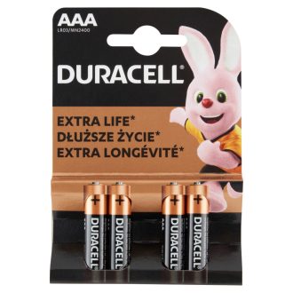 Duracell AAA LR03/MN2400 1,5 V alkáli elem 4 db