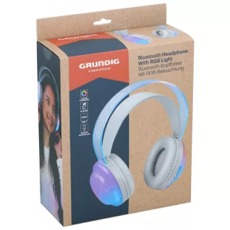   Grundig bluetooth fejhallgató 300mAh fehér RGB színváltó
