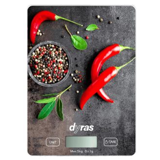 Dyras konyhai mérleg paprikás mintával