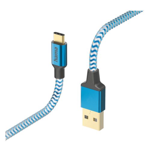 Hama Fic E3 adatkábel Usb Type-C reflective 1,5m kék