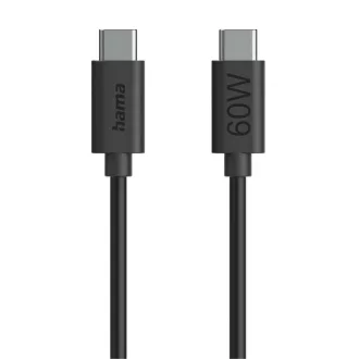 Hama adatkábel Usb 2.0 Type-C/Type-C 60W 1,2m fekete