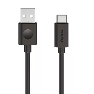 Hama adatkábel Usb 2.0 T Usb-A/Type-C 60W 1,2m fekete