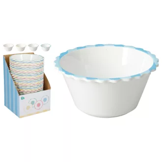 Müzlistál 14 cm - zöld széllel