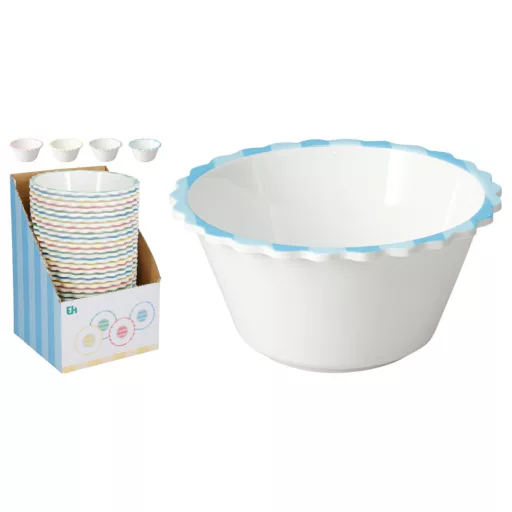 Müzlistál 14 cm – rózsaszín széllel