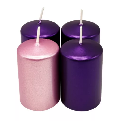 Adventi gyertya 4db-os 50g, 60/40 3lila +1rózsaszín