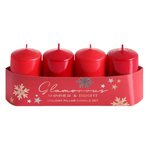 Adventi gyertya 4db-os 250g piros mix