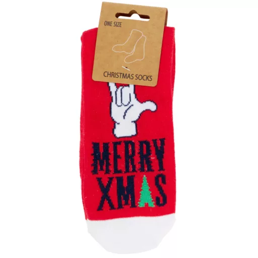 Karácsonyi zokni 1 pár férfi - Merry Xmas 
