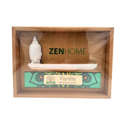 Zen Home Kerámia Buddha - Vanilia pálcikás füstölővel/szett 