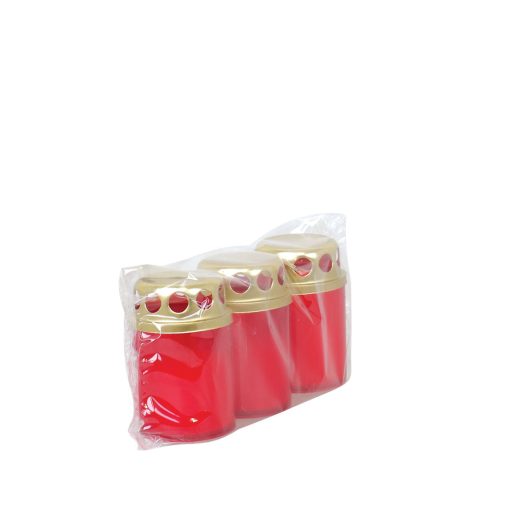 Műanyag mécses 3db szett, piros