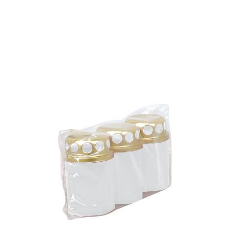 Műanyag mécses 3db szett, fehér