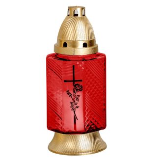 Üvegmécses piros - Kereszt mintával 70g