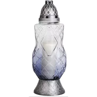 Üvegmécses 36 cm - Ezüst