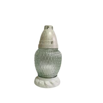 Üvegmécses antik kupakkal fehér/arany