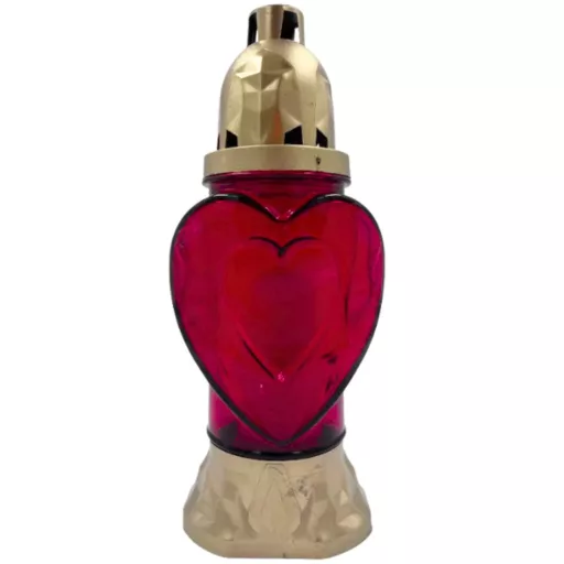 Üvegmécses Heart mix 25,5cm - Piros