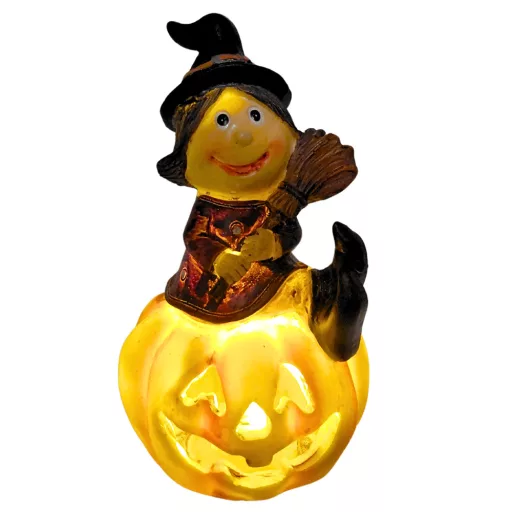 Halloween boszorkányos kerámia dekoráció