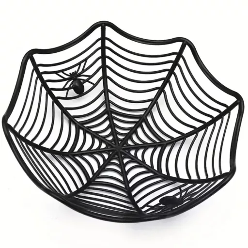 Pókhálós műanyag tál halloweenre többféle