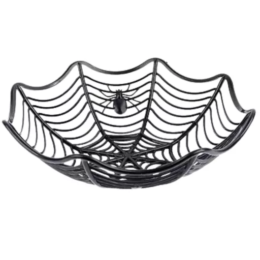 Pókhálós műanyag tál halloweenre többféle