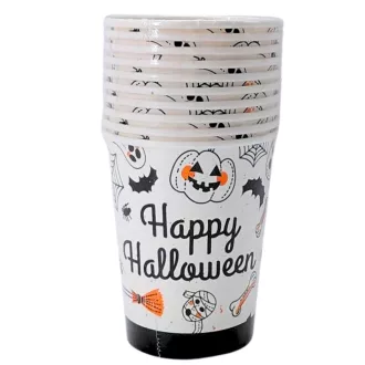 Halloween fehér papír pohár 10db/szett