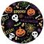 Halloween fekete papír tányér 18cm 10db/szett