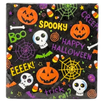 Halloween fekete szalvéta 20db/szett