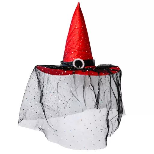 Halloween boszorkánykalap - Piros