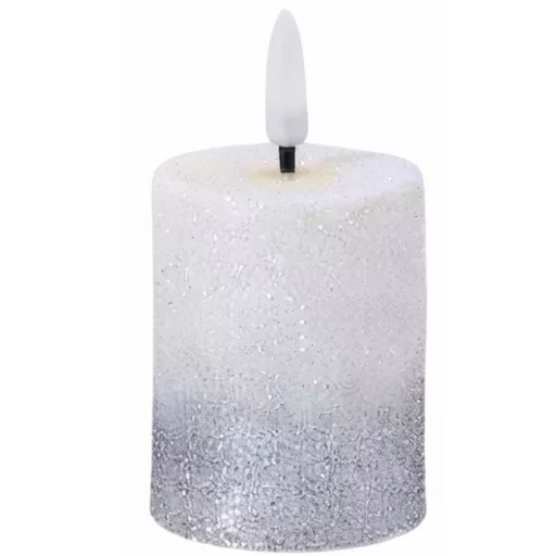 Led gyertya 6cm-es - ezüst