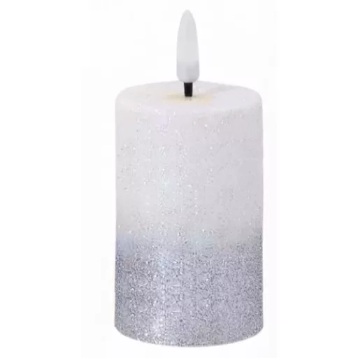 Led gyertya 8,5cm-es - ezüst