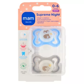 MAM Supreme Night szilikon cumi 0-6 hónap 2 db