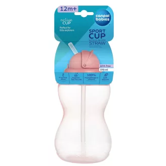  Canpol babies sport itatópohár szívószállal 370ml rózsaszín