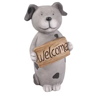 Kültéri kutya Welcome tábla szürke 32,8cm 