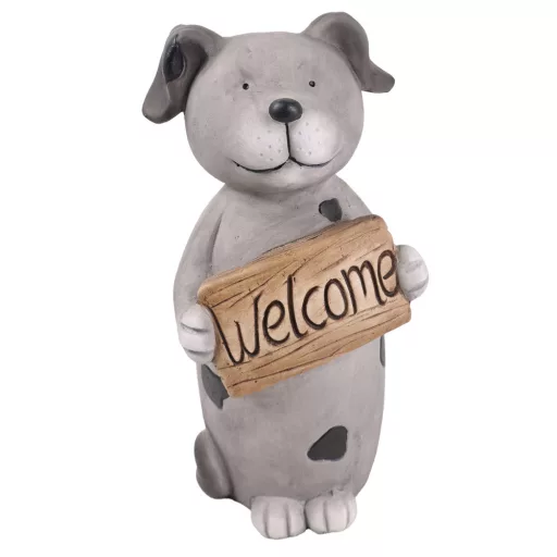 Kültéri kutya Welcome tábla szürke 32,8cm 