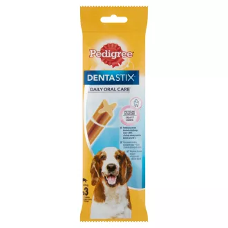   Pedigree DentaStix kiegészítő állateledel 10-25 kg-os, 4 hónapnál idősebb kutyák számára 3 db 77 g