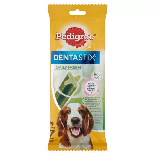 Pedigree DentaStix Daily Fresh kiegészítő eledel 4 hónapnál idősebb kutyák számára 10-25 kg 180 g