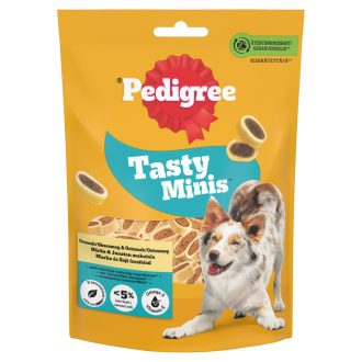   Pedigree Tasty Minis marha és sajt ízesítésű kiegészítő állateledel felnőtt kutyák számára 140 g